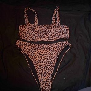 two piece swim suit.